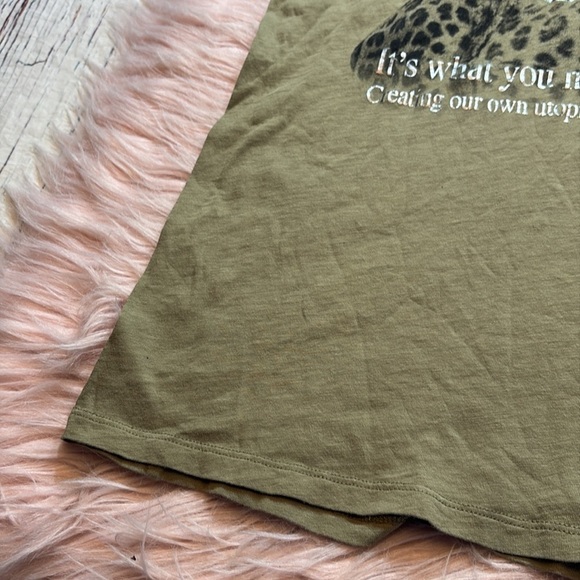 All Saints It’s What You Make It Leopard Graphic Tee sz 6 - Picture 7 of 9